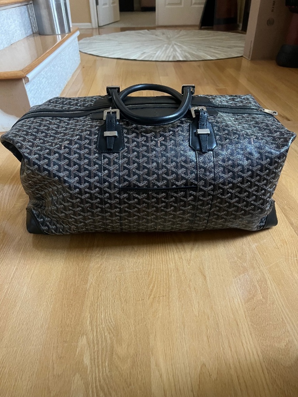 Authentic Goyard Boeing 55 Duffle Travel Bag Black | Weekend Bag Made in France